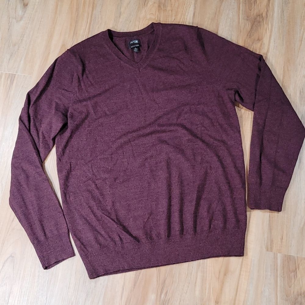 🔺️Apt 9 Wine Merino Blend Big & Tall Sweater Men's Large
